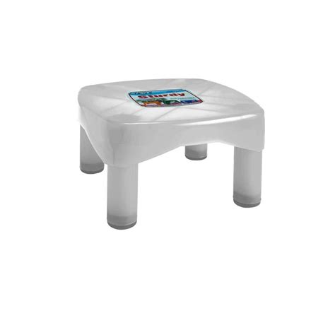 Fable Plastic Sturdy Bathroom Stool For Home White Furniture