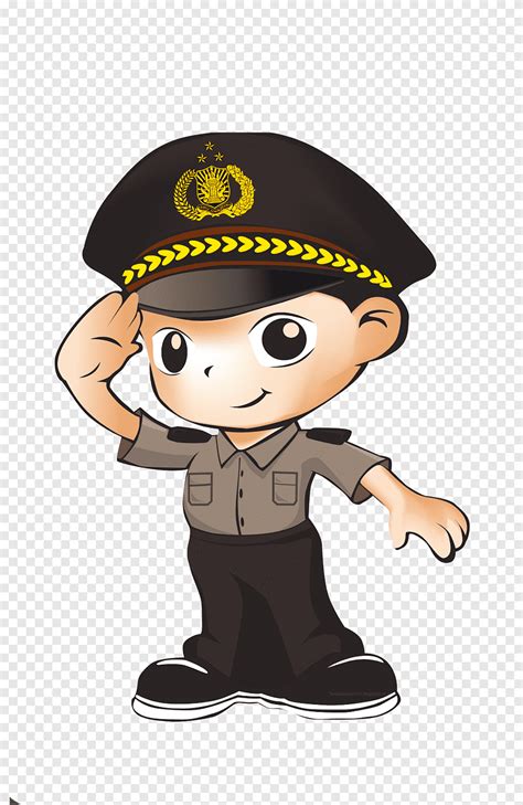 Officer Illustration Indonesian National Police Logo Promoters