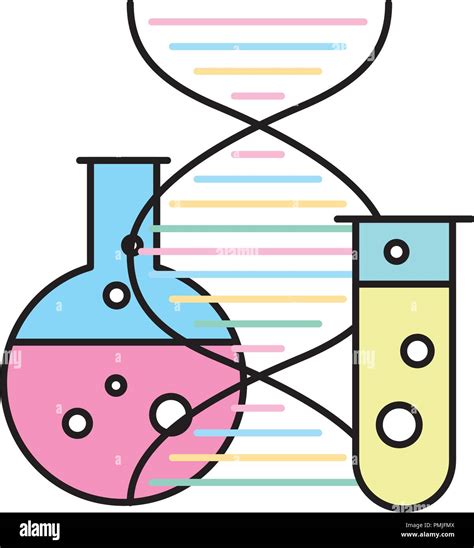 Biology Laboratory Test Tube Dna Molecule Science Stock Vector Image