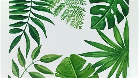 Tropical Leaves Painting Acrylic On Canvas Tutorial Video Botanical