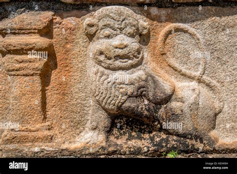 Lion Sculptures Of Polonnaruwa In Sri Lanka Stock Photo Alamy