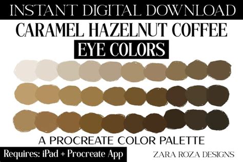 Caramel Hazelnut Coffee Eye Colors Procreate Color Palette