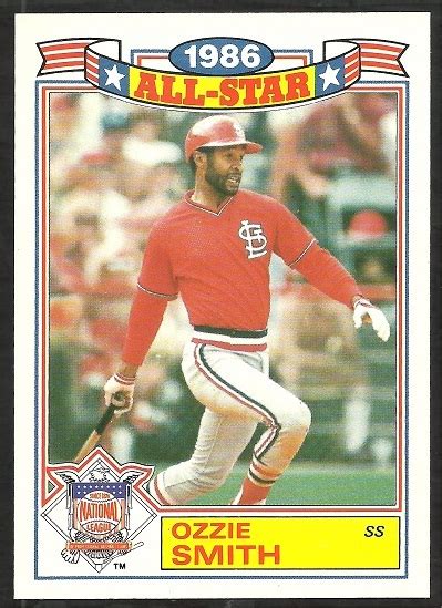 1987 Topps Glossy All Star Baseball Card 22 St Louis Cardinals Ozzie