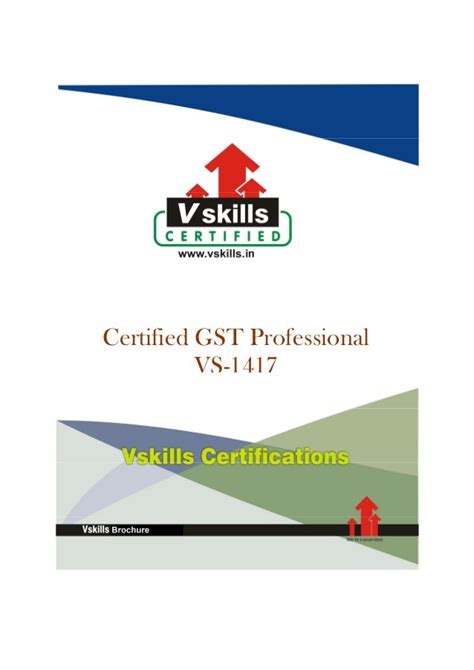 Gst Certification Course Brochure Vskills