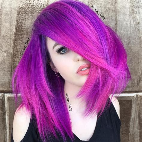 bright purple hair bright purple hair hair color purple cool hair color green hair pink hair
