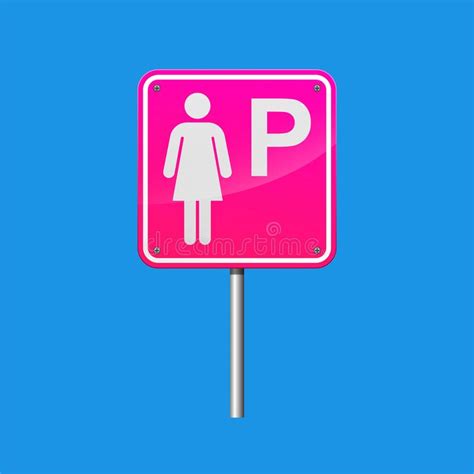 Lady Parking Symbol Sign Pink Parking Car Sign For Ladies Parking Signs For Women Isolated On