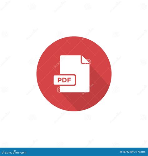 Pdf File Icon In Trendy Flat Style Portable Document Format Vector