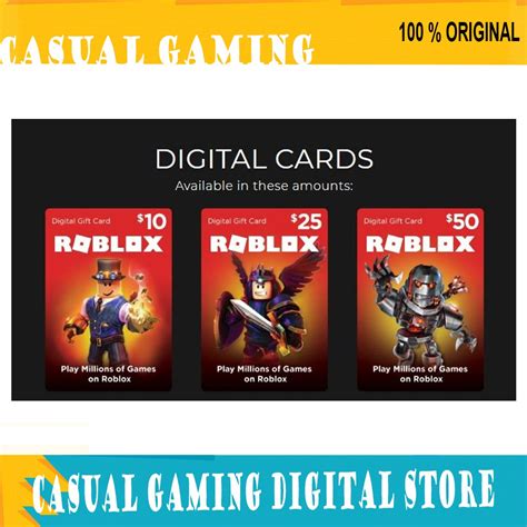 Roblox Card 10 25 50 Usd Robux Digital Code Global Original Shopee