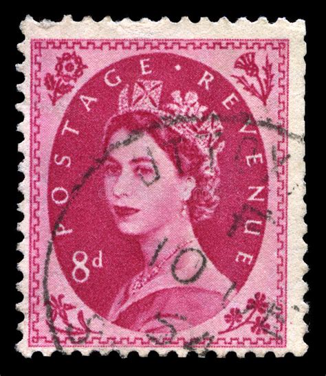 sello de la reina elizabeth ii del vintage foto de archivo editorial