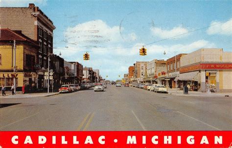 Cadillac Michigan General Street Scene Unidentified Road Vintage
