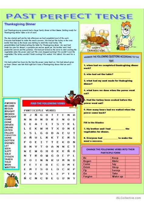 Past Perfect Simple Tense Word Search Vocabulary Practic