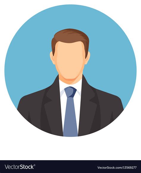Faceless Businessman Avatar Man In Suit With Blue Vector Image