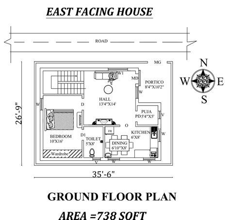 1 Bhk House Plan Drawing Tibai