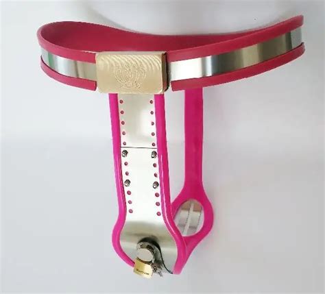 Stainless Steel Female Chastity Belt Arc Waistline Pink Chastity Device