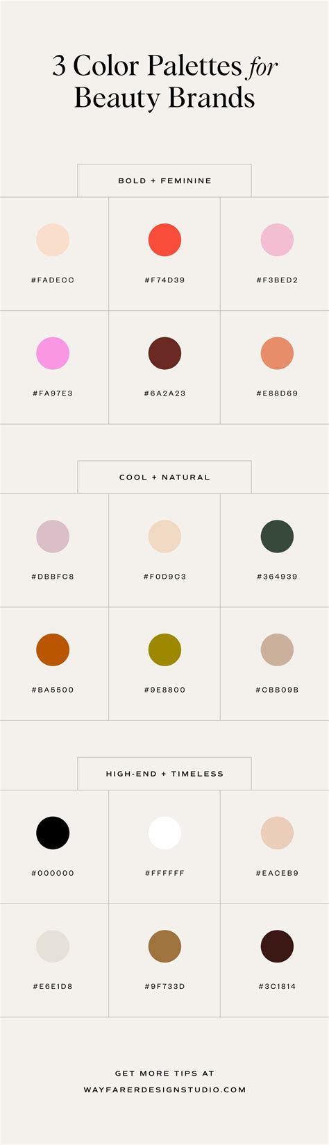 Get Inspired By These Brand Color Palettes For Bold Feminine Natural High End Or