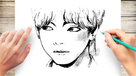 How To Draw V Bts Speed Drawing Kpop Youtube