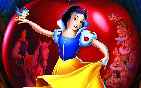 Walt Disney Cartoon Snow White And The Seven Dwarfs Red Apple Hd Wallpaper 3840x2400