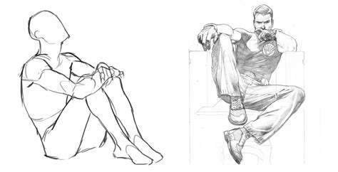 Casual Sitting Pose Drawing Reference Atama Wallpaper
