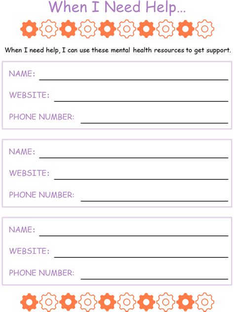 Printable Mental Health Activities