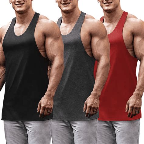 coofandy men s 3 pack tank tops gym workout sleeveless tank shirt y back size xxl