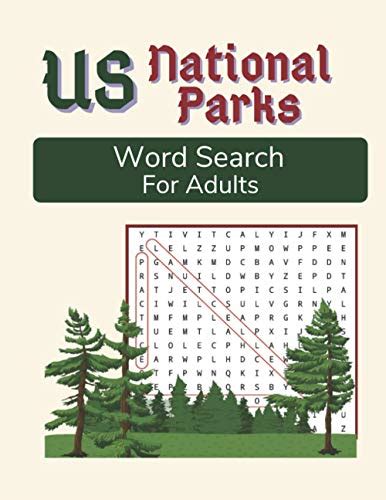 Us National Parks Word Search For Adults Medium Difficulty Puzzle Book