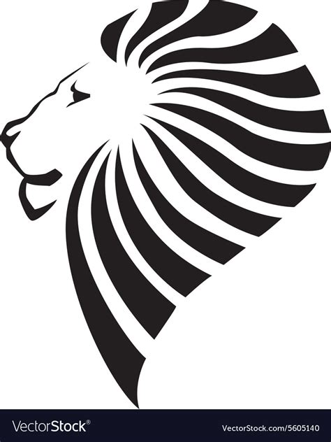 Lion Head Silhouette Royalty Free Vector Image