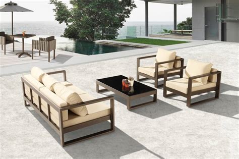 Amber Modern Outdoor Sofa Set With 2 Club Chairs Icon Outdoor Contract