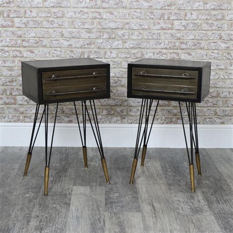 When it comes to steel work tables you can count on grainger. Set of 2 Retro Industrial Metal Bedside Tables - Melody Maison®