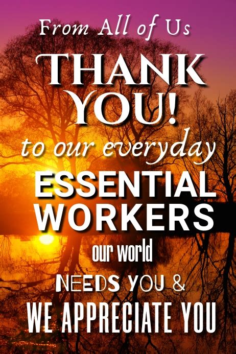 We did not find results for: Thank You Essential Workers Poster Template | PosterMyWall