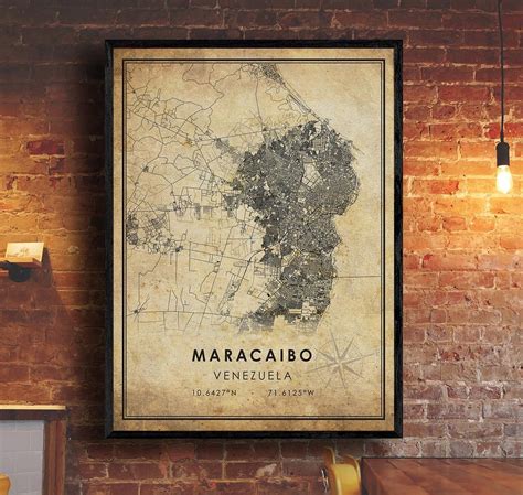 Maracaibo Map Print Maracaibo Map Venezuela Map Art Maracaibo City Road