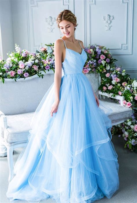 Beauty In Blue Tulle Baby Blue Wedding Dresses Baby Blue Prom