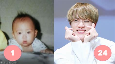 Jin Bts Childhood From 1 To 24 Years Old Youtube