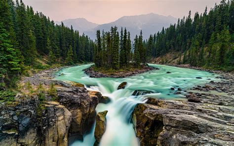 Download Wallpapers Mountain River Evening Sunset Turquoise River