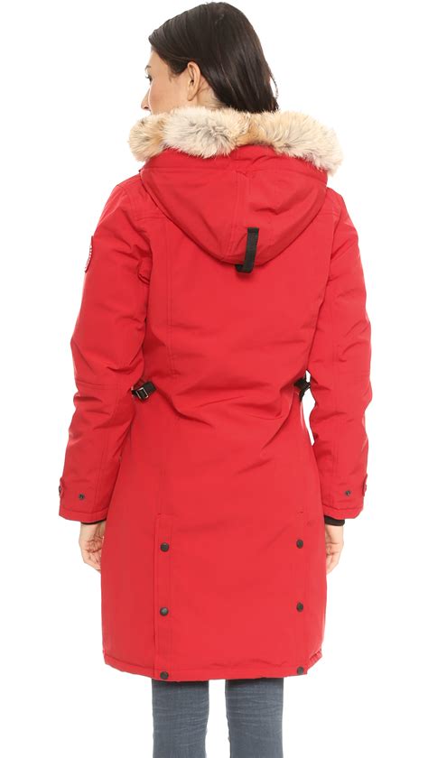 lyst canada goose kensington parka red in red