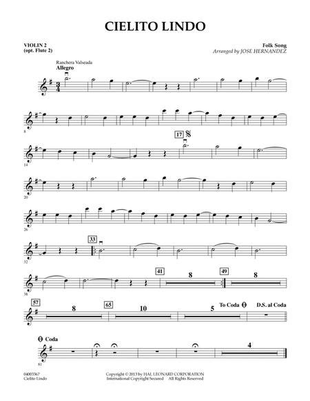 Cielito Lindo Violin 2 By Digital Sheet Music For Individual Instrument Part Download