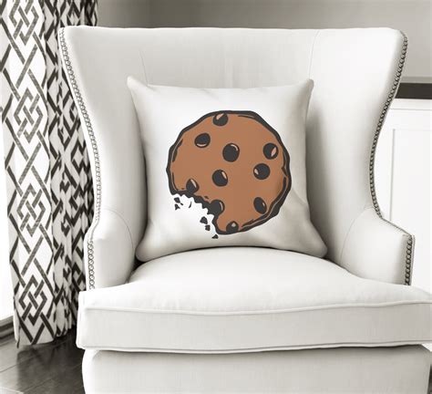 Throw Pillow Chocolate Chip Cookie Lovers White Home Decor Pillow 16x16
