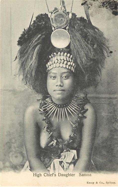Samoa Postcard Kerry Semi Nude High Chief S Daughter Whale S Tooth