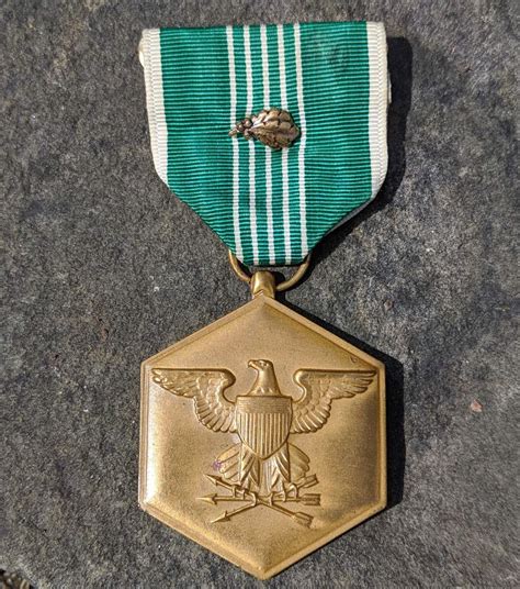 Us Army Achievement Military Medal And Ribbon With 2 Bronze Oak Leaf