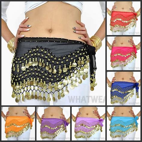 belly dance gypsy hip scarf 128 coins bead double row belt skirt costume fks skirt belt belly