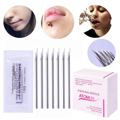 75 ($0.38/count) get it as soon as fri, aug 20. 100PCS Body Piercing Needle For Navel Nose Lip Ear Sizes ...