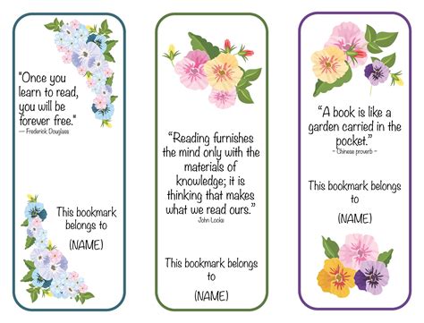 Free Blank Bookmark Templates To Print