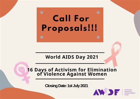 call for proposals 2021 world aids day and 16 days of activism against gbv the african women s