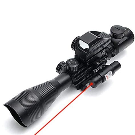Bestsight 4 12x50 Tactical Rifle Sight With Red Dot Laser Scope And