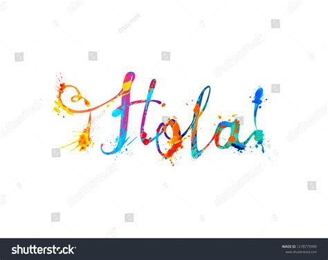 Hola Hello Spanish Vector Calligraphic Hand Stock Vector Royalty Free