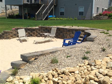 Retaining Wall For Beach Area On Lakefront Property Backyard Beach