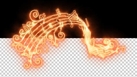 Burning Music Notes Motion Graphics Videohive