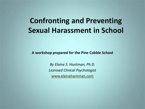 Confronting Sexual Harassment In Schools