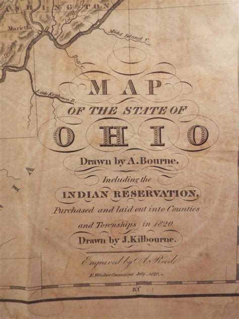 Sold Price Antique 1820 Map Of Ohio By A Bourne Invalid Date Pst