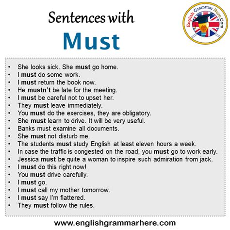 Modal Verb Must Sentences Examples English Grammar Here Hot Sex Picture