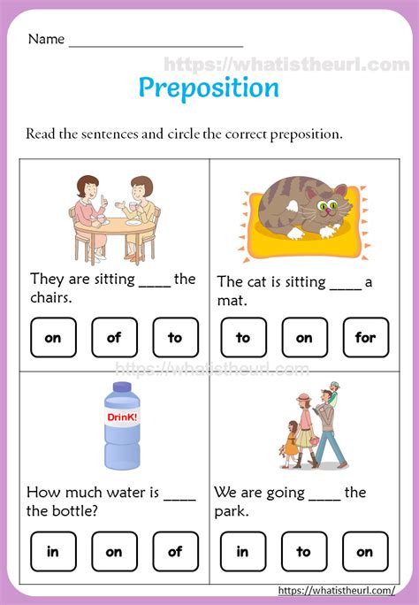 preposition worksheets for 1st grade your home teacher